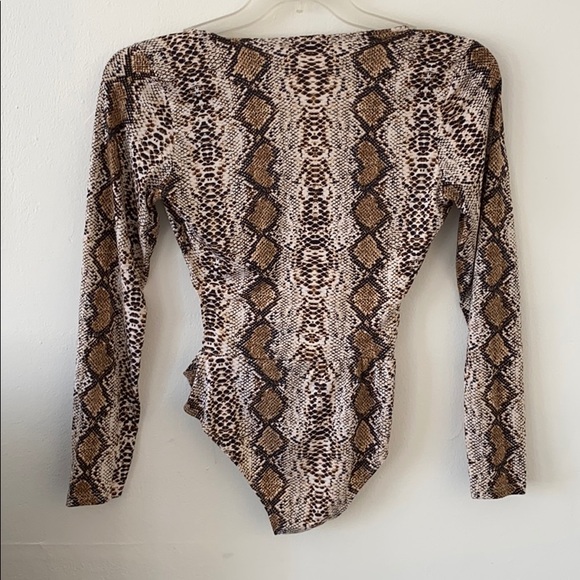 Brown/tan snake skin print bodysuit - Picture 5 of 5